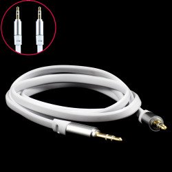 Auxiliary Music Cable 3.5mm to 3.5mm Flat Wire Cable (White)